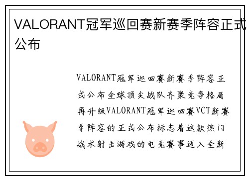 VALORANT冠军巡回赛新赛季阵容正式公布